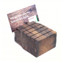 Display aus Altholz für Prospekte