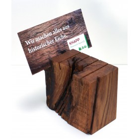 Rustikaler Visitenkartenständer aus alter Eiche 