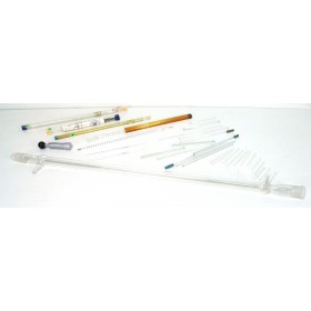 Thermometer, Glasstäbe und Pipetten