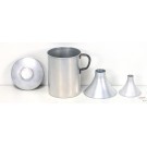 Blechbehälter mit zwei Trichtern