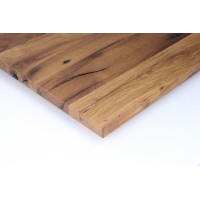 Geölt und geschliffen oder gebürstet: Maßgefertigte Tischplatte Eiche Altholz