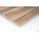 Naturbelassen, gespachtelt und geschliffen oder gebürstet: Maßgefertigte Tischplatte Eiche Altholz