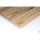 Gespachtelt, lackiert und geschliffen oder gebürstet: Maßgefertigte Tischplatte Eiche Altholz