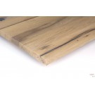 Gespachtelt, lackiert und geschliffen oder gebürstet: Maßgefertigte Tischplatte Eiche Altholz