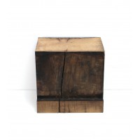 Stele-Blumenbank-Hocker aus altem Eichenholz